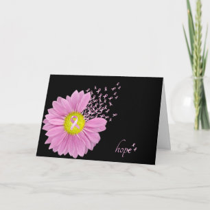Rosa Daisy med Hope rosa rosett band Kort