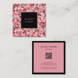 Rosa Daisy Modern Trendig Blomma Florist Fyrkantigt Visitkort