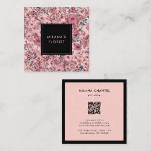 Rosa Daisy Modern Trendig Blomma Florist Fyrkantigt Visitkort