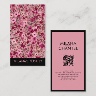 Rosa Daisy Modern Trendig Blomma Florist Visitkort