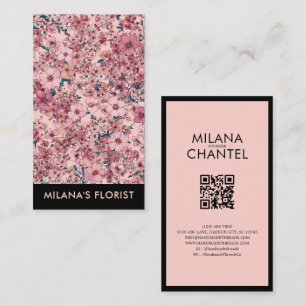 Rosa Daisy Modern Trendig Blomma Florist Visitkort