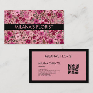 Rosa Daisy Modern Trendig Blomma Florist Visitkort