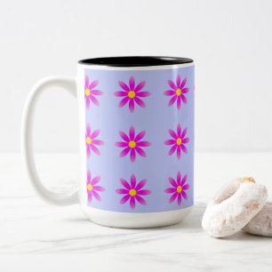 Rosa Daisy Mönster Två-Tonad Mugg