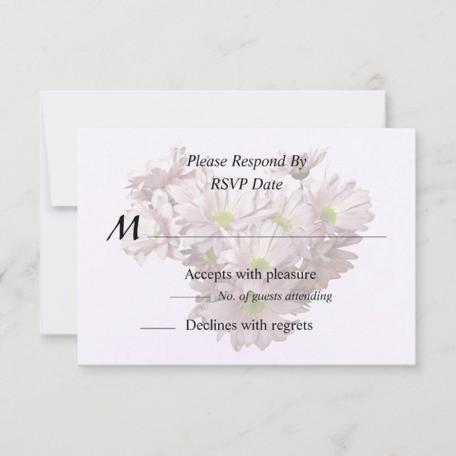 Rosa Daisy Mums Hjarta OSA Kort (Framsida)