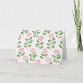 Rosa Daisy och Holly Julkort Vit Botanica Kort