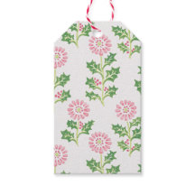 Rosa Daisy och Holly julpresentkort vita