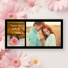 Rosa Daisy och Horseshoe Westerna Bröllop Tack Kort