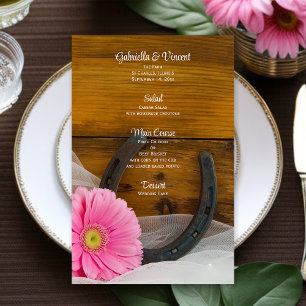 Rosa Daisy och Horseshoe Westernare Bröllop Menu