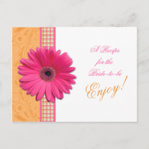 Rosa Daisy Orange Bride Recept Card Möhippa Vykort