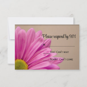 Rosa Daisy på Tan Bröllop OSA Responcard Kort