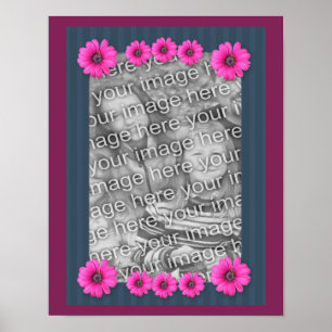 Rosa Daisy Rand Ram Skapar ditt eget foto Poster