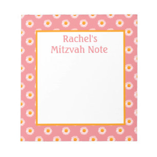 Rosa Daisy Retro Mitzvah Note Girls, Anteckningsbl Anteckningsblock