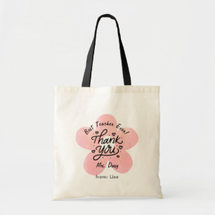 Rosa Daisy Teacher Tack Gift Tote Bag Tygkasse