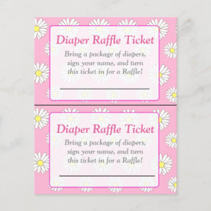 Rosa Daisy Themt babyduschspel Flygblad