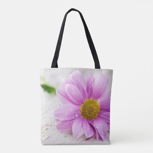 Rosa Daisy Tote Tygkasse (Baksida)
