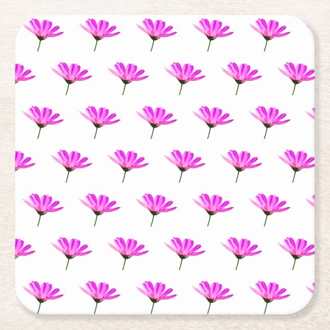 Rosa Daisy Underlägg Papper Kvadrat (Framsidan)