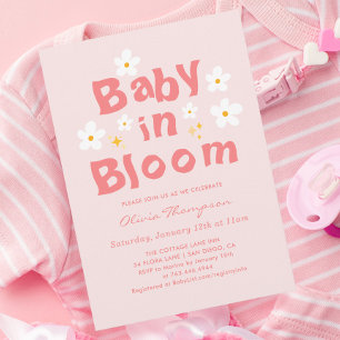 Rosa Daisy Vår Baby i Bloom Baby Shower Inbjudningar
