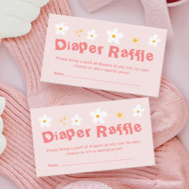 Rosa Daisy Vår Baby Shower Diaper Raffle Tilläggskort