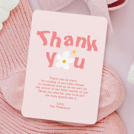 Rosa Daisy Vår Bebis i Knopp Baby Shower Tack Kort