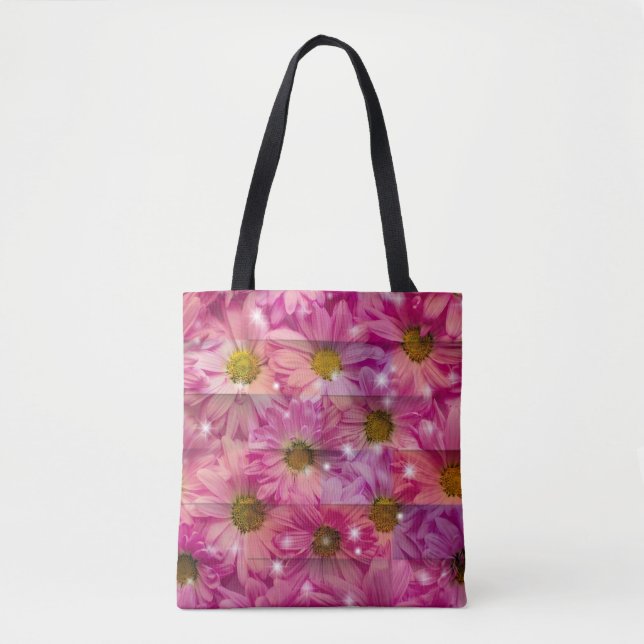 Rosa Daisy Weave Tygkasse (Framsida)