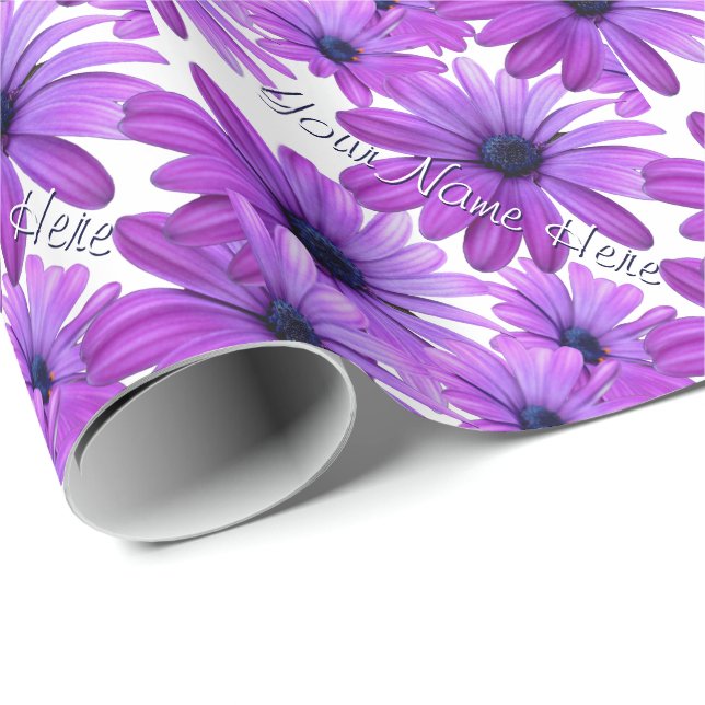 Rosa Daisy Wrapping Papper Personlig Gift Papper Presentpapper (Rullad Hörn)