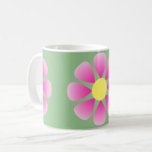 Rosa daisymönster kaffemugg