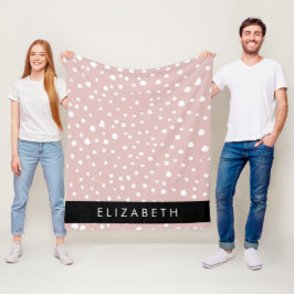 Rosa Dalmatian Spots, Dalmatian Dots, ditt namn Fleecefilt