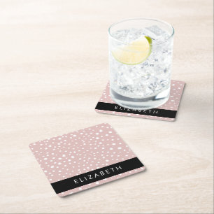 Rosa Dalmatian Spots, Dalmatian Dots, ditt namn Underlägg Papper Kvadrat
