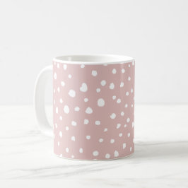 Rosa Dalmatian Spots, Dalmatian Dots, Dold Print Kaffemugg