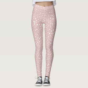 Rosa Dalmatian Spots, Dalmatian Dots, Dold Print Leggings