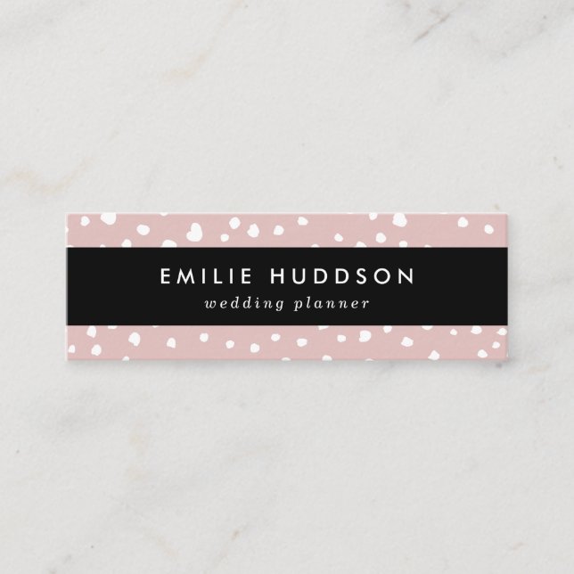 Rosa Dalmatian Spots, Dalmatian Dots, Dold Print Mini Visitkort (Framsida)