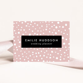 Rosa Dalmatian Spots, Dalmatian Dots, Dold Print Visitkort