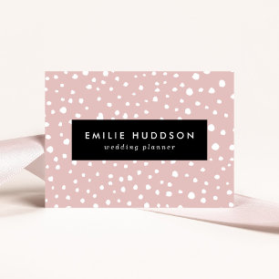 Rosa Dalmatian Spots, Dalmatian Dots, Dold Print Visitkort