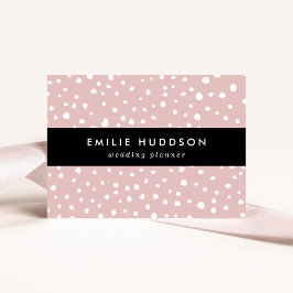 Rosa Dalmatian Spots, Dalmatian Dots, Dold Print Visitkort