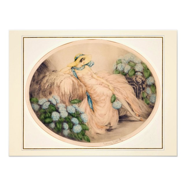 Rosa Dam av Louis Icart Fototryck (Framsidan)