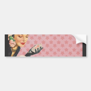 Rosa Dam - Bumper Sticker - Lägg till ditt namn Bildekal