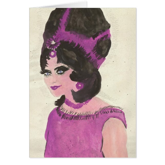 Rosa dam hälsningskort (Framsidan)