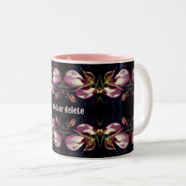 Rosa Dam Slipper Orchid Abstrakt Personlig Två-Tonad Mugg