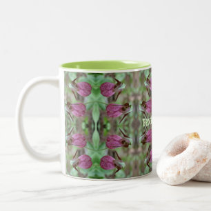 Rosa Dam Slipper Orchid Flower Pair Personlig Två-Tonad Mugg