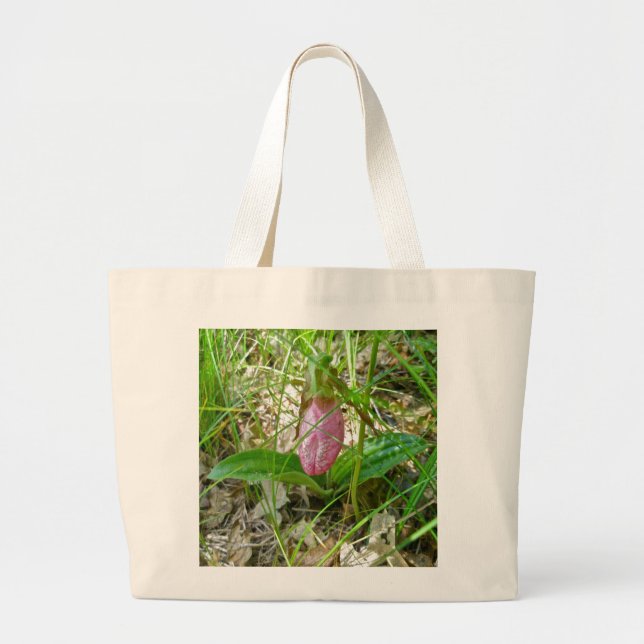 Rosa Dam Slipper Vild Orchid Toyte Bag Jumbo Tygkasse (Framsidan)