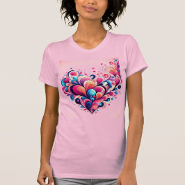 Rosa dam T-Shirt med hjärta.