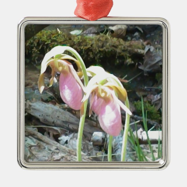 Rosa dam tochid julgransprydnad metall (Framsidan)
