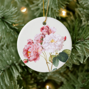 Rosa Damascena, Träd Julgransprydnad Keramik