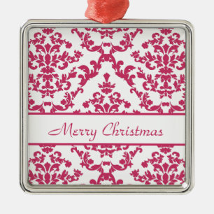 Rosa Damask #2 anpassade Julgransprydnad Metall