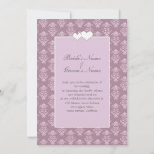 Rosa Damask Bröllopsinbjudan Inbjudningar