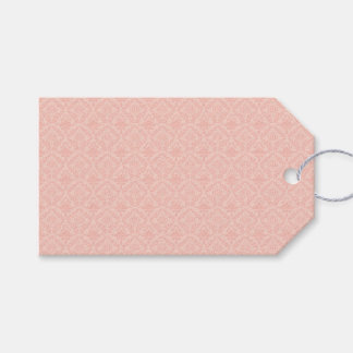 Rosa Damask Elegant Blommig Chic Presentetikett