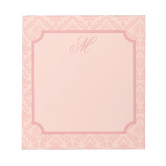 Rosa Damask Elegant Blommig Klassisk Vintage Anteckningsblock