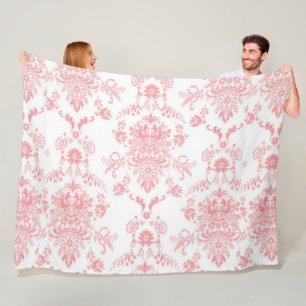 Rosa Damask Fleecefilt