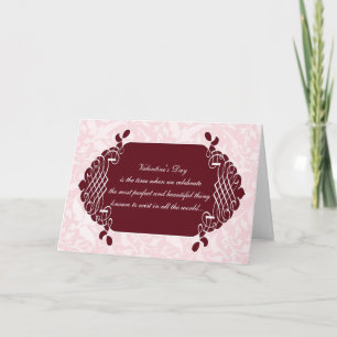Rosa Damask Funny Anti-Valentine-kort Helgkort