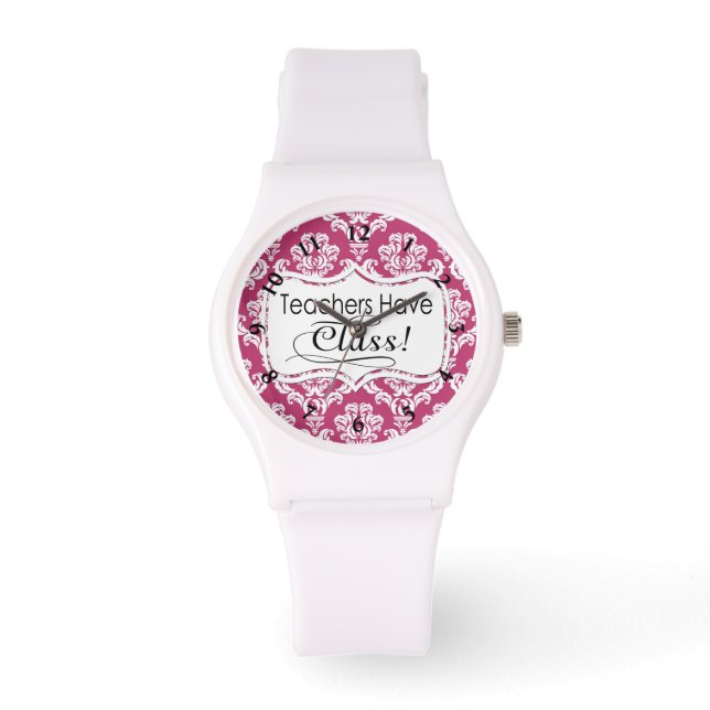 Rosa Damask, lärare har klass Armbandsur (Framsida)